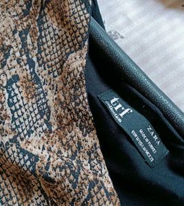 Snakeskin Print Button-Down Dress
