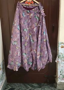 Lavendar Designer Organza Festive Lehanga