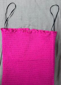 Hot Pink Smocked Tube Top