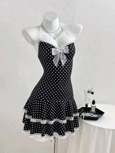y2k Chic Polka Dot Halter Dress