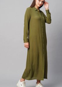 Chemistry Olive Green Shirt Maxi Dress