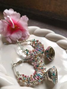 Boho Multicolored Hoop Earrings