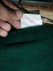 Boys Dark Green Winter Sweater | V-Neck