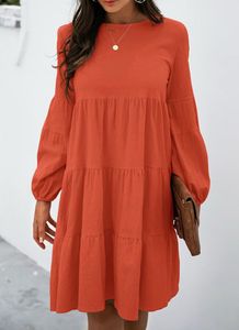 Orange Tiered Dress