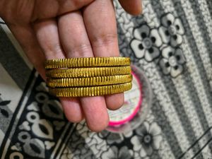 Gold Tone Traditional Bangles Set for Women