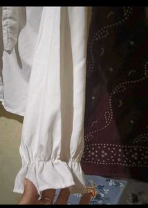 Korean style Chic White Long Sleeve Top
