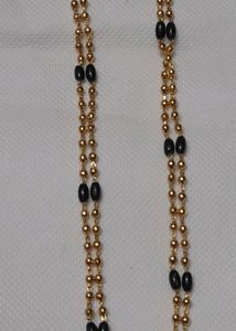 Black Beads Double Strand Long Chain