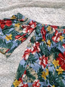 Boho Floral Off-Shoulder Crop Top