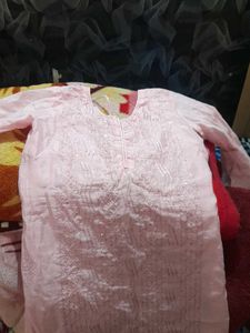Pink Embroidered Kurta