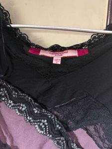 Gothic Lace Trimmed Long Sleeve Top