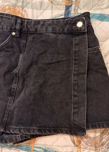 Black Denim Skort