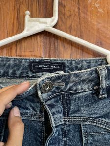 Women's Blue Vintage Denim Flare Jeans