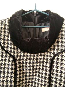 Vintage Houndstooth &amp; Velvet Dress