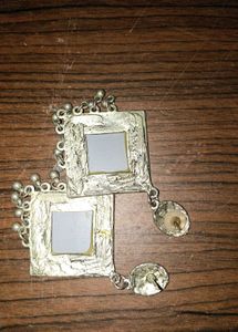 Boho Mirror Work Dangle Earrings