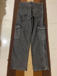Grey Wash Cargo Jeans