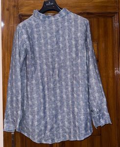 🇨🇳 imported Blue Plaid Tunic Shirt