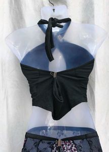 152112. Crisscross Halter Neck Crop Top