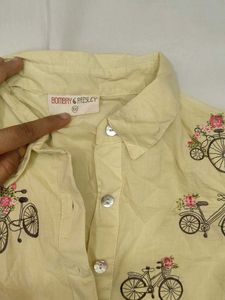 Cute Bicycle Print Shirt