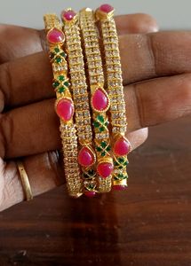 Price Drop          Stone Bangles Set Of 4