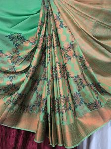 Elegant Green Patterned Saree