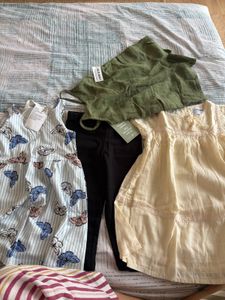 Bundle of girls dresses dungaree and legging