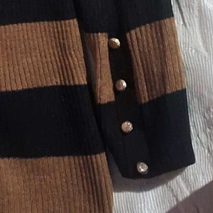Striped Turtleneck Mini Dress