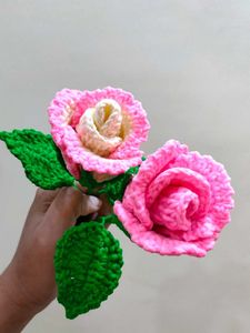 Crochet Rose Flowers - Handmade set