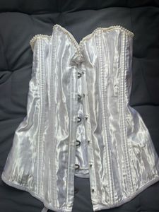 White Satin Corset Top