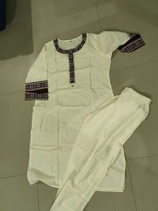 White Embroidered Kurta