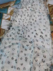 Sheer Leopard Print Dupatta double layer
