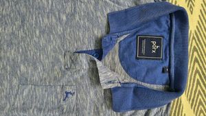 Men's Blue Heathered Polo T-Shirt