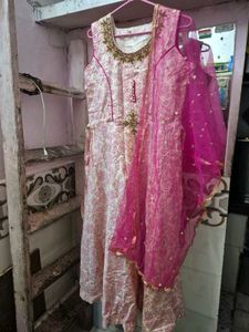 Elegant Pink Printed Kurta Set with Dupatta