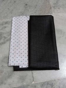 Black Saree with Grey Striped Blouse pack of 5
