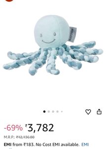 Nattou Octopus Soft Toy, Suitable from Birth