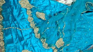Teal Embellished Ethnic lehenga