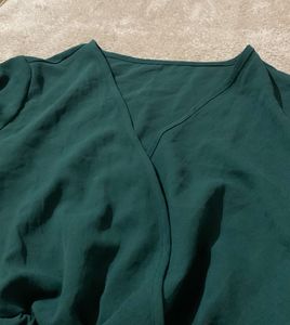 Emerald Green Flutter Sleeve Top