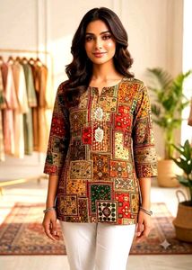 Bohemian Patchwork Print Tunic