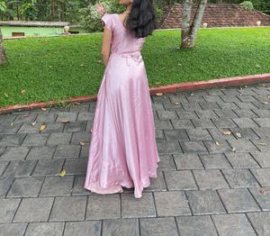 Elegant Pink Satin Maxi Dress