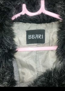 Chic Grey Bolero Jacket with Faux Fur