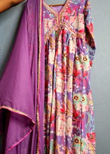 Beautiful Floral Kurta with Dupatta Set