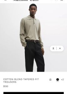Massimo Dutti Navy Blue Casual Fit Formal Jeans