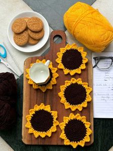 Sunflower coasters set of 6