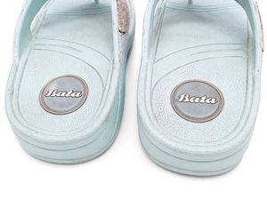 Bata Light Blue Flat Flip Flop Thongs For Women