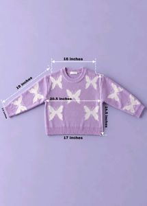 LAVENDER PURPLE BUTTERFLY PRINT KNIT SWEATER