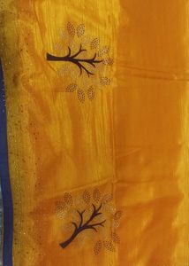 Elegant Orange Saree with Embellishments