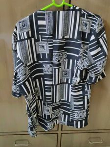 Stylish Geometric Print Kimono Jacket