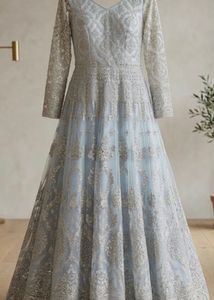 Stunning Blue Embroidered Gown