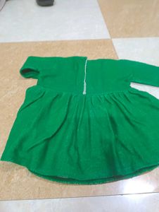 Green Embroidered Baby winter Dress