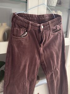 Brown Wide-Leg Jeans