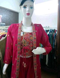 Pink Ethnic Kurta Set with Jacket